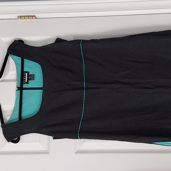 Finity maxi black and turquoise dress - Picture 1 of 10